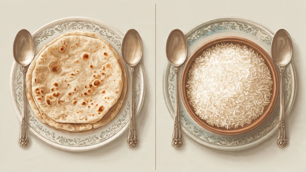Roti Vs Rice Sugar Comparison