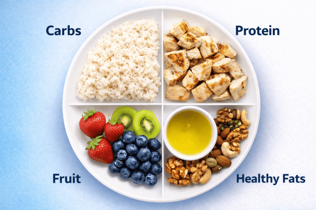 Healthy eating plate sections