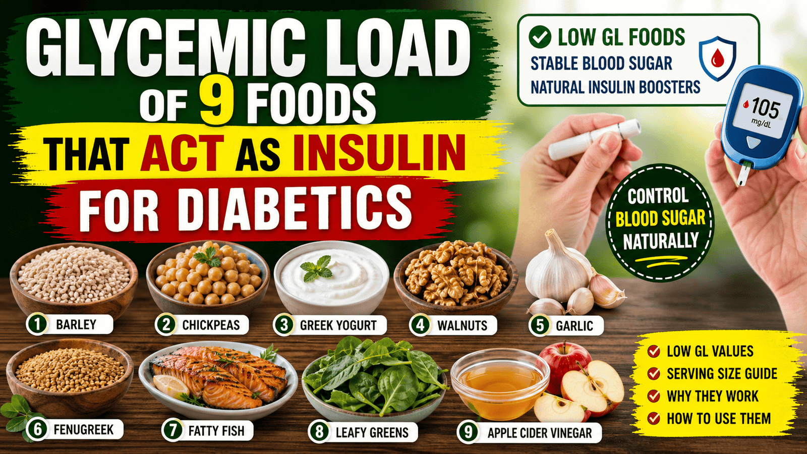 low glycemic load foods for diabetics