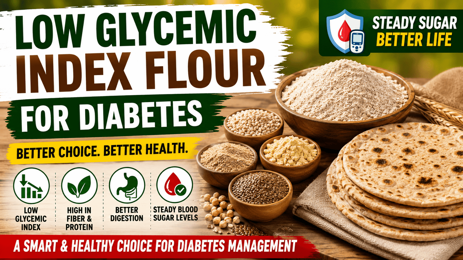 Low Glycemic index flour for diabetes