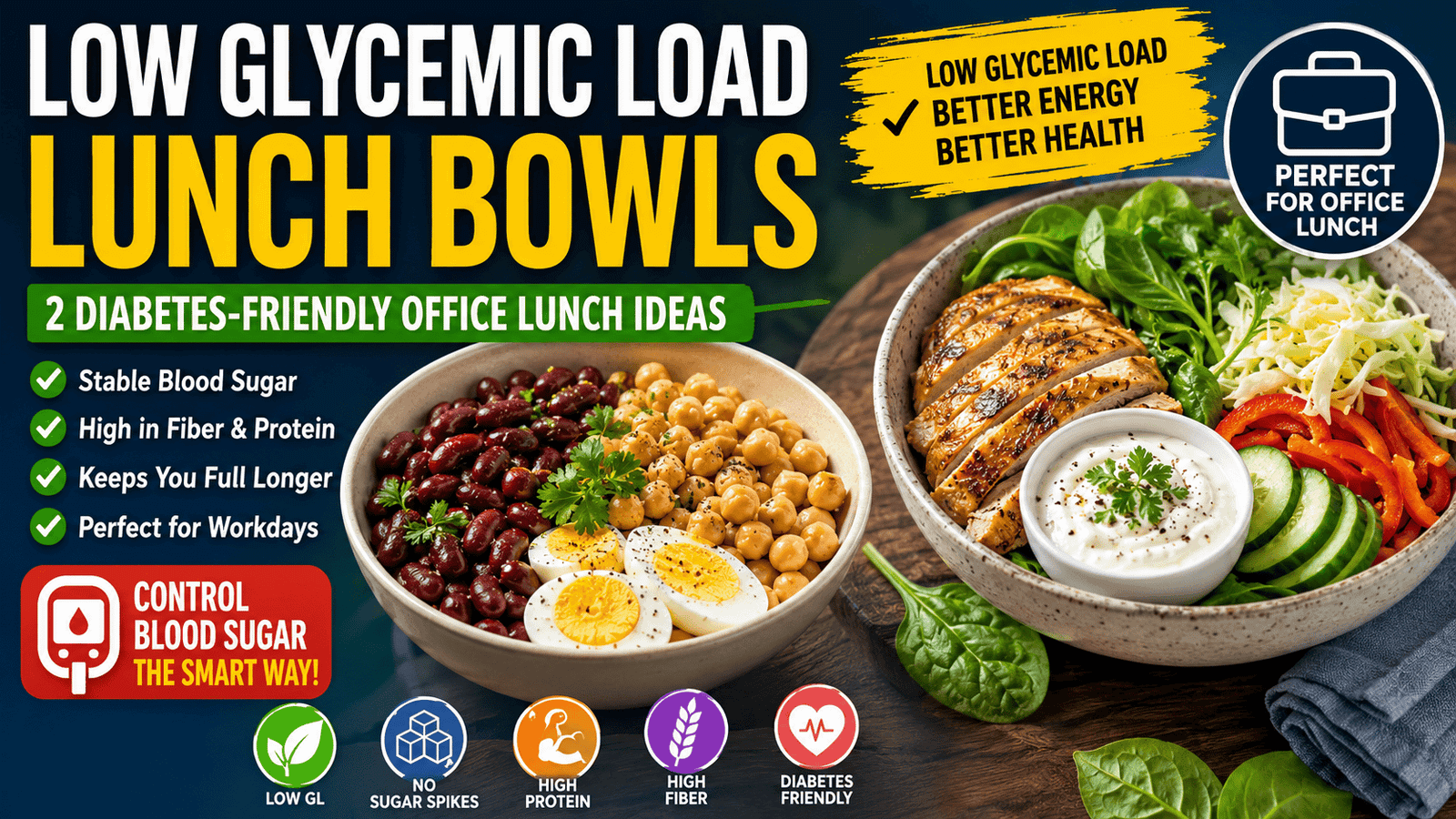 Low Glycemic Load Lunch Bowls