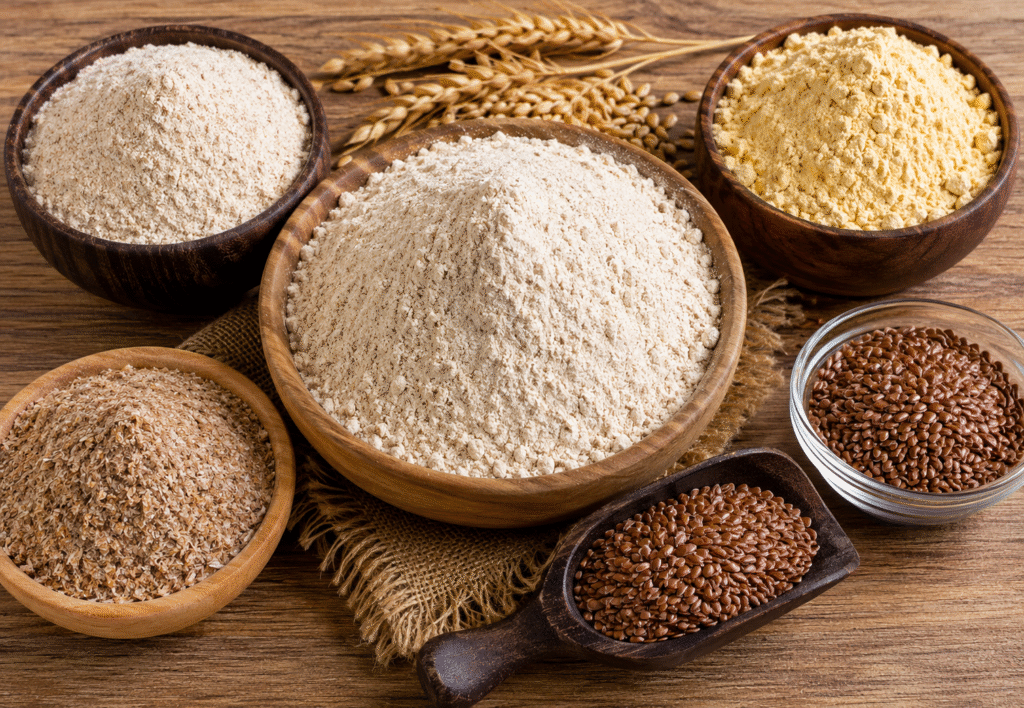 Ingredients of homemade roti