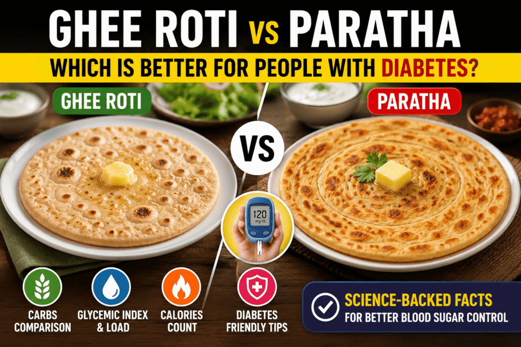 Ghee Roti vs Paratha for Diabetes