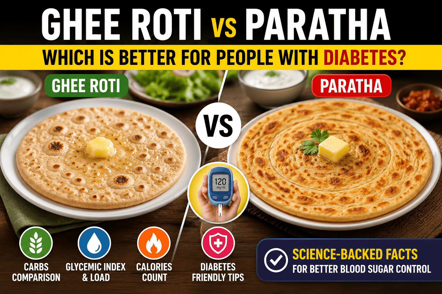 Ghee Roti vs Paratha for Diabetes