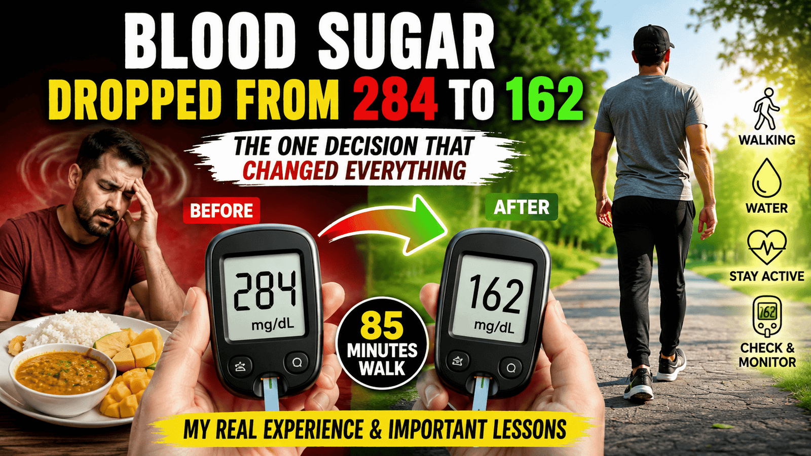 Blood Sugar Dropped From 284 to 162