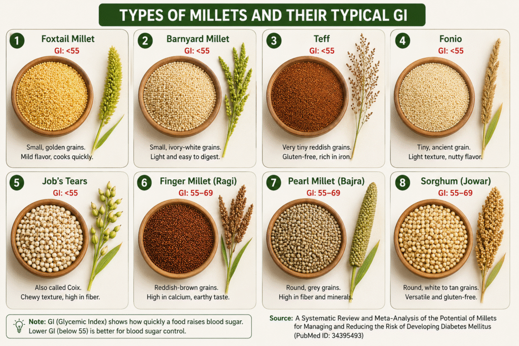 Types of Millets and GI